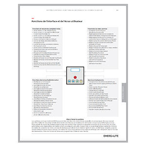 Systèmes centraux - Fonctions de l’interface de l’écran de l’utilisateur
